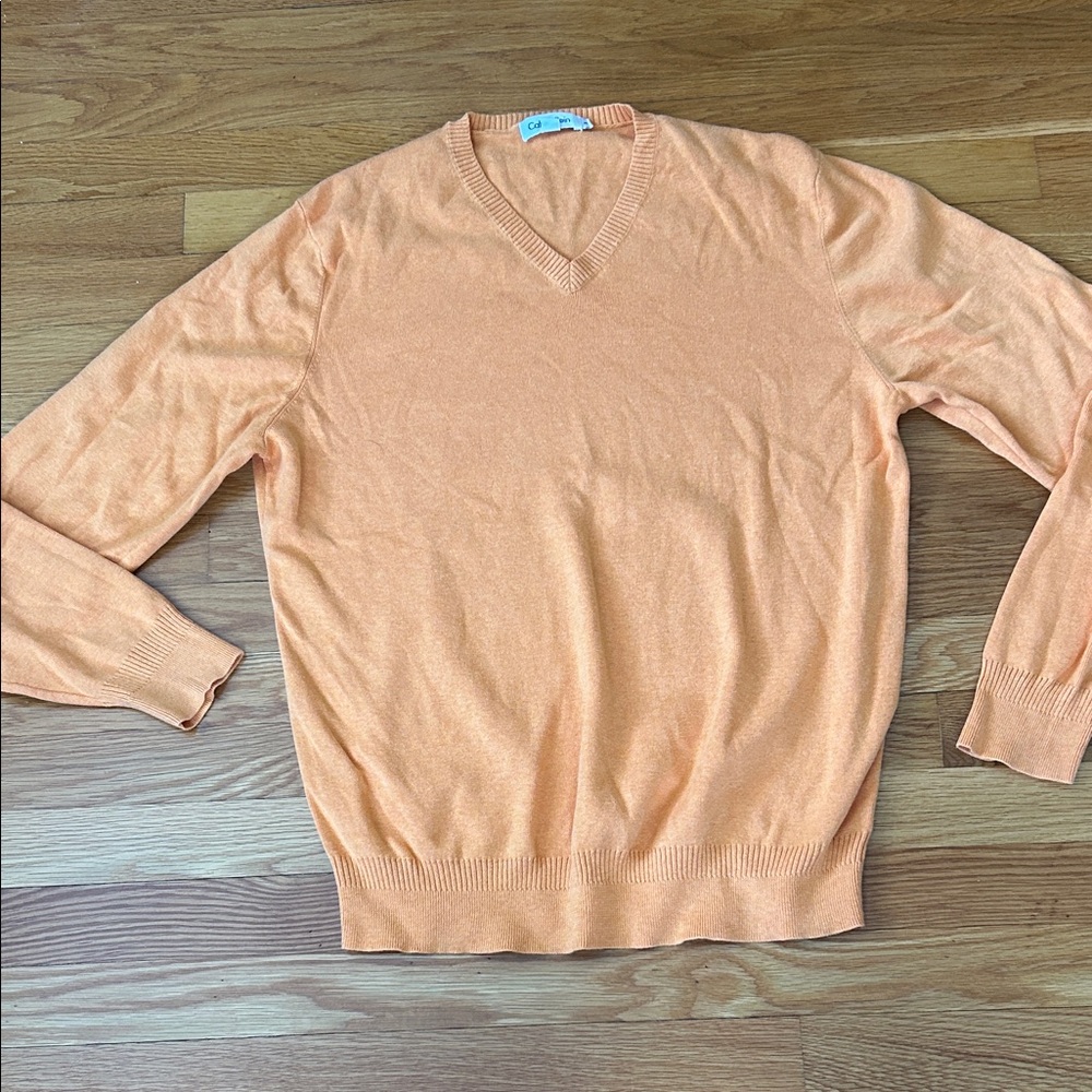 Classic V-Neck Women’s Sweater in Orange